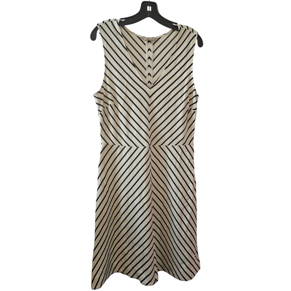 Banana Republic Cream and Black Chevron-Striped Midi Dress